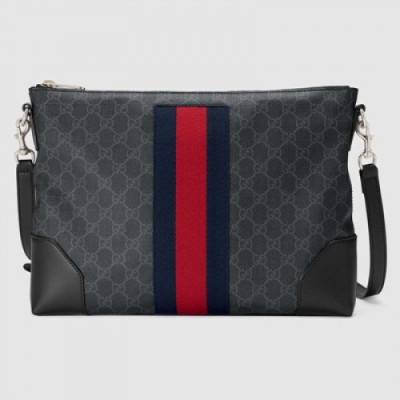 [구찌] 블랙 GG 수프림 474139 남성용 메신저 백 gu0002b - Gucci Black GG Supeurim Mens Messenger Bag