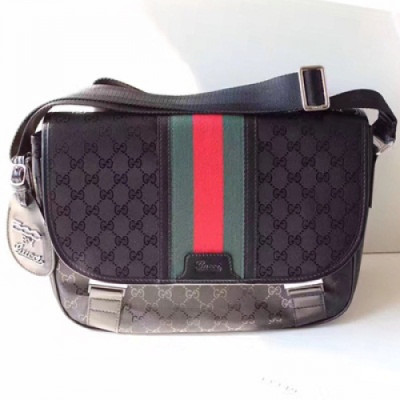 [구찌] 블랙 GG 수프림 남성용 메신저 크로스 백 gu0016b - Gucci Black GG Messenger Mens Cross Back