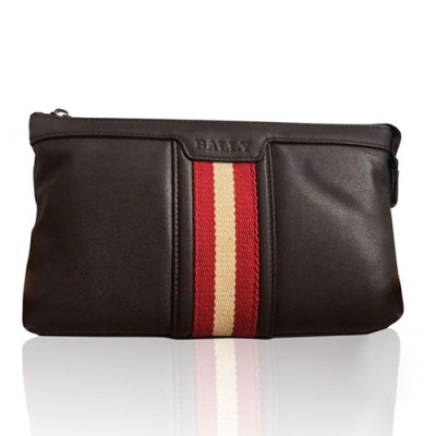 [발리] 브라운 수입가죽 남성용 클러치백 - ba0017b Bally Brown Leather Mens Clutch Bag