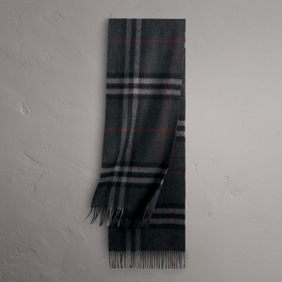 [버버리] 클래식 체크 캐시미어 남여공용 차콜 스카프 bu0016w - Burberry Classic Check Cashmere Charcoal Scarf