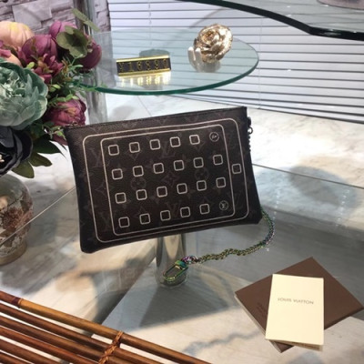 Louis Vuitton Monogram Eclipse clutch,24cm - 루이비통 모노그램 이클립스 클러치 M64449,LOUB0037, 24CM