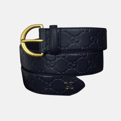 Gucci 2018 Mens Interlocking GG Leather Belt - 구찌 남성 인터로킹 GG 레더 벨트 Guc0593x.Size(4.0cm).네이비금장