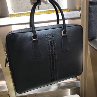 Prada Saffiano Mens Business Bag,36CM - 프라다 사피아노  남성용 서류가방 2VE368-17 ,36CM