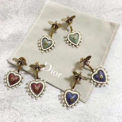 Dior  Rose Gold Earring - 디올 여성용 18k도금 로즈 골드 귀걸이 3색(와인,네이비,그린)