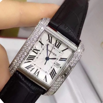 CARTIER LADIES TANK VERSION QUARTZ MOVEMENT - 까르띠에 레이디스 TANK 버전 쿼츠 무브먼트,블랙