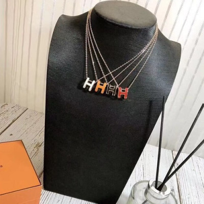 HERMES  Choker  18k Yellow Gold  - 에르메스  여성용 목걸이 18K도금 옐로우 골드 4색(블랙,화트,레드,오렌지)