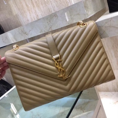 Saint Laurent Women Large Satchel Shoulder Bag,31CM - 입생로랑 여성용 라지 사첼 숄더백 342023  ,SLB0047,31CM,베이지