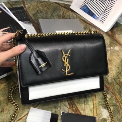 Saint Laurent Women Sunset Monogram Shoulder Bag  ,22CM - 입생로랑 여성용 선셋 모노그램 숄더백 442906 ,SLB0052,22CM,블랙