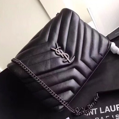 Saint Laurent Women Monogram Small Chain Shoulder Bag ,24CM - 입생로랑 여성용 모노그램 스몰 체인 숄더백 464676 ,SLB0055,24CM,블랙