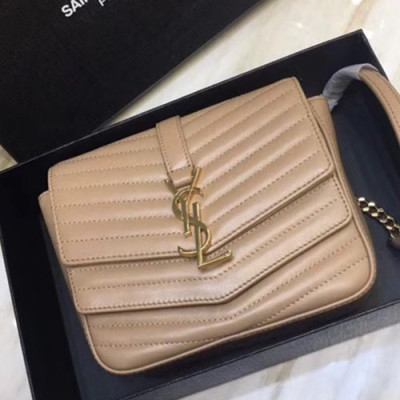 Saint Laurent Women Montaigne Quilting Shoulder Bag,17CM - 입생로랑 여성용 몽테뉴 퀄팅 숄더백 532662 ,SLB0065,17CM,베이지