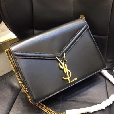 Saint Laurent Women Cassandra Chain Shoulder Bag,22CM - 입생로랑 여성용 카산드라 체인 숄더백 532750 ,SLB0070,22CM,블랙