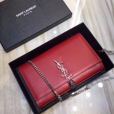 Saint Laurent Women Tassel Chain Satchel Shoulder Bag ,24CM - 입생로랑 여성용 태슬 체인 사첼 숄더백 326076 ,SLB0092,24CM,레드(은장)