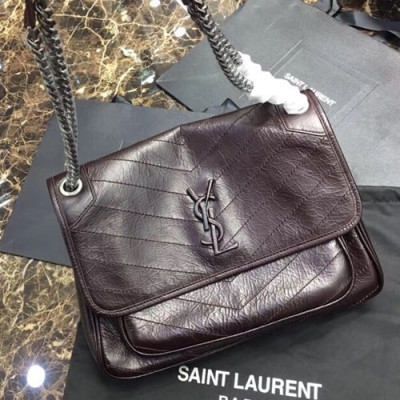 Saint Laurent Women Niki Medium Chain Shoulder Bag,28CM - 입생로랑 여성용 니키 미듐 체인 숄더백 498894,SLB0118,28CM,브라운