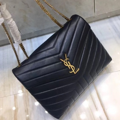 Saint Laurent Women Monogram Chain Shoulder Bag,30CM - 입생로랑 여성용 모노그램 체인 숄더백 459749,SLB0134,30CM,블랙(금장)