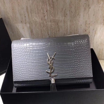 Saint Laurent Women Tassel Chain Satchel Shoulder Bag,24CM - 입생로랑 여성용 태슬 체인 사첼 숄더백 354119,SLB0149,24CM,그레이