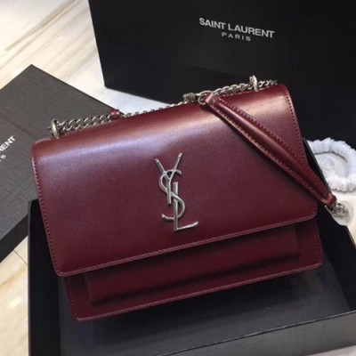 Saint Laurent Women Sunset Monogram Shoulder Bag ,22CM - 입생로랑 여성용 선셋 모노그램 숄더백 442906,SLB0165,22CM,레드(은장)