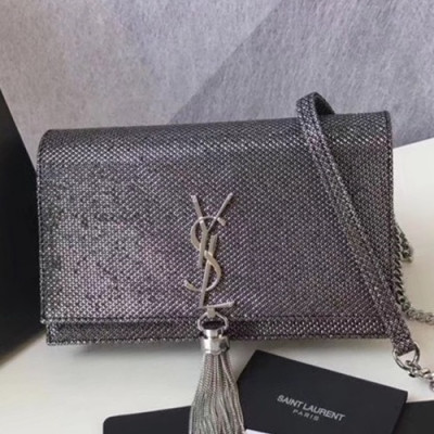 Saint Laurent Women Kate Tassel Chain Shoulder Bag,19CM - 입생로랑 여성용 케이트 태슬 체인 숄더백 452159, SLB0209,19CM,다크그레이