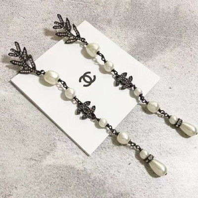 CHANEL  Double Black  Earring - 샤넬  여성용 18k도금 블랙 귀걸이