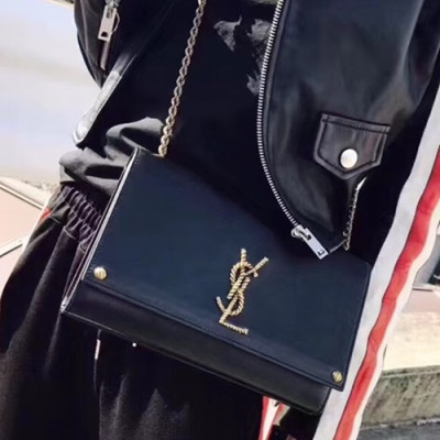 Saint Laurent Women Chain Satchel Shoulder Bag,24CM - 입생로랑 여성용 체인 사첼 숄더백 326076, SLB0221,24CM,블랙