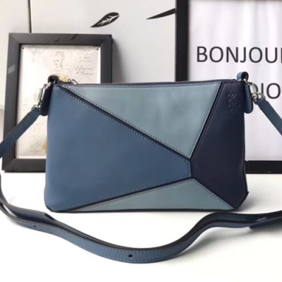 Loewe Puzzle Pochette Mini Shoulder Bag, 24CM - 로에베 퍼즐 포쉐트 미니 숄더백 ,LOE0027, 24CM, 블루