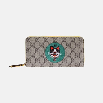 Gucci GG Supreme Long Wallet 506279 - 구찌 GG 수프림 보스코 패치 지퍼 장지갑 Guc0250x.Size19cm.그린로고