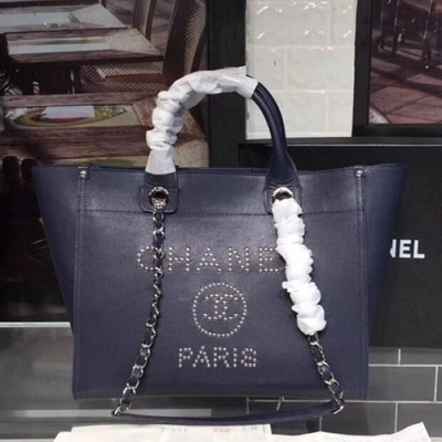 [커스텀급]Chanel Women Tote Shoulder Bag,33CM - 샤넬 여성용 토트 숄더백,CHAB0027,33CM,네이비