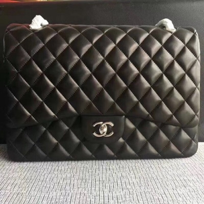 Chanel Women Leather Chain Tote Shoulder Bag,33CM - 샤넬 여성용레더 체인 토트 숄더백,1119 - CHAB0028,33CM,블랙(은장)