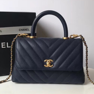 Chanel 2018 Coco Chain Handle Shoulder Bag,23/28CM - 샤넬 2018 코코 체인 핸들 숄더백,CHAB0038,23/28CM,네이비