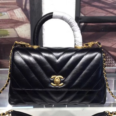 [커스텀급]Chanel 2018 Coco Chain Handle Shoulder Bag,23CM - 샤넬 2018 코코 체인 핸들 숄더백,CHAB0042,23CM,블랙