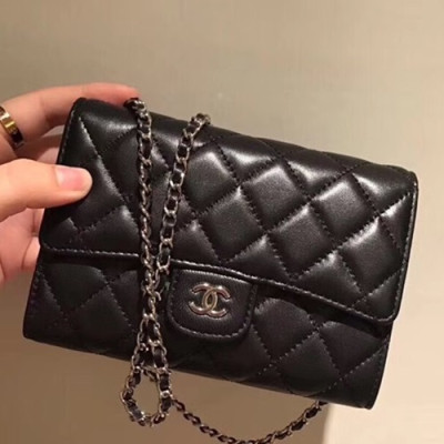 Chanel WOC Chain Cross Bag,15CM - 샤넬 WOC 체인 크로스백,CHAB0066,15CM,블랙