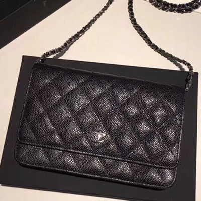 Chanel WOC Chain Cross Bag,19CM - 샤넬 WOC 체인 크로스백,CHAB0077,19CM,블랙