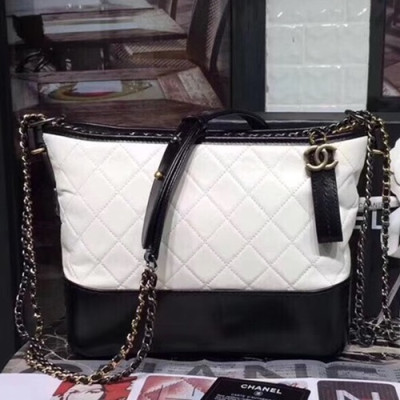 Chanel 2018 Gabrielle  Hobo Shoulder Bag ,28CM - 샤넬 2018 가브리엘 호보 숄더백,CHAB0097,28CM,화이트+블랙,제니