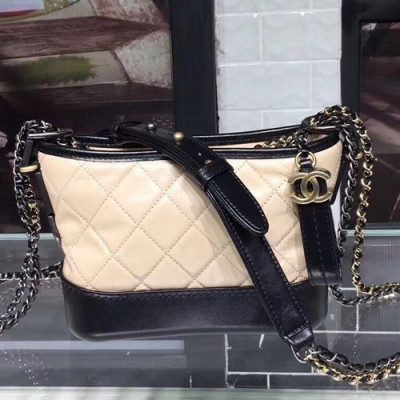 Chanel 2018 Gabrielle  Hobo Shoulder Bag ,20CM - 샤넬 2018 가브리엘 호보 숄더백,CHAB0098,20CM,베이지+블랙