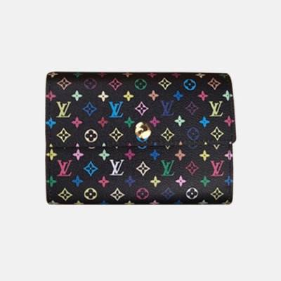 Louis Vuitton 2018 Alexandra Wallet M60084 - 루이비통 알렉산드라 월릿 블랙 멀티컬러 지갑  LOU0218 15CM