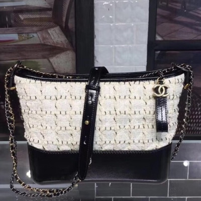 Chanel 2018 Gabrielle  Hobo Shoulder Bag ,28CM - 샤넬 2018 가브리엘 호보 숄더백,CHAB0131,28CM,화이트+블랙