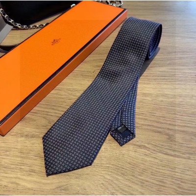 HERMES   MENS  NECKTIE  BLACK  -  에르메스 남성용 넥타이 블랙 HER00003