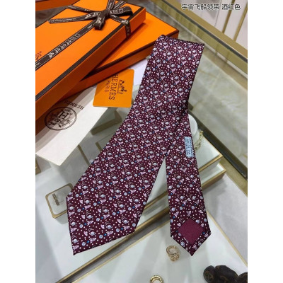 HERMES  MENS  NECKTIE RED  -  에르메스 남성용 넥타이 레드 herr0002