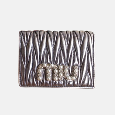 MiuMiu 2018 Ladies Matelassé Nappa Leather Wallet 5MV204 - 미우미우 마테라쎄 반지갑 MIU0016X  8CM