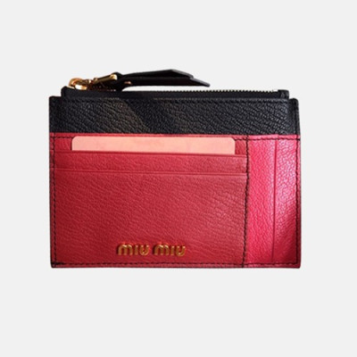 MiuMiu 2018 Madras Leather Card Wallet 5MC446 - 미우미우 마드라스 지퍼 카드홀더 MIU0055X  13.5CM