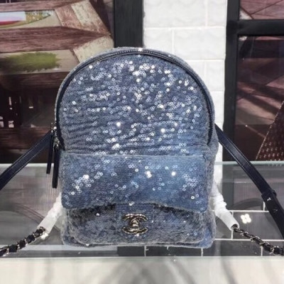 Chanel Women Bling Bling Back Pack ,18CM - 샤넬 여성용 블링블링 백팩, CHAB0344,18CM,블루