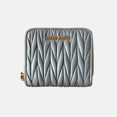 MiuMiu 2018 Ladies Matelassé Bifold Wallet 5M0522 - 미우미우 마테라쎄 반지갑 MIU0098X  10.5CM