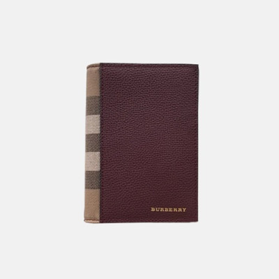 Burberry 2018 Check Leather Bifold Passport Armt - 버버리 체크 가죽 여권 지갑 BUR0237 14CM