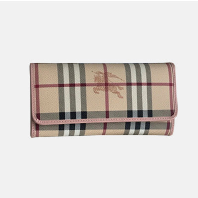 Burberry 2018 Ladies Check Leather Bifold Long Wallet - 버버리 신상 가죽 하우스 체크 여성 바이폴드 장지갑 BUR0243 19CM