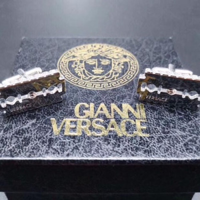 VERSACE   MENS WHITE GOLD  CUFFS -  베르사체   남성용 18k도금 화이트 골드 커프스 단추