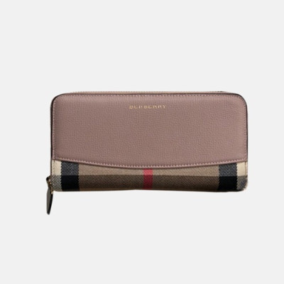 Burberry 2018 Ladies Check Leather Zip Round Wallet - 버버리 신상 하우스 체크 가죽 지퍼라운드 지갑 BUR0246 19CM