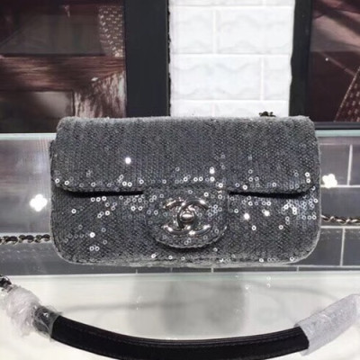 Chanel Women Bling Bling Leather Chain Shoulder Bag ,19CM - 샤넬  여성용 블링 블링 레더 체인 숄더백,CHAB0394,19CM,블랙