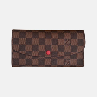 Louis Vuitton 2018  Emilie Wallet Brown Women Purse Red N63544 - 루이비통 여성 다미에 에밀리 월릿 LOU0335 20CM