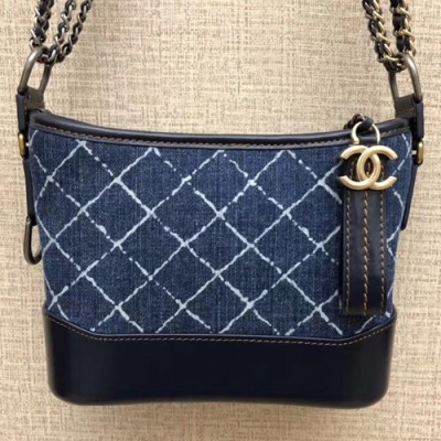 Chanel 2018 Gabrielle Hobo Denim Shoulder Bag ,20CM - 샤넬 2018 가브리엘 호보 데님 숄더백,CHAB0499,20CM,블루