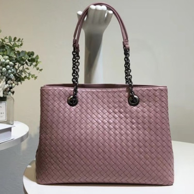 Bottega Veneta Leather Pink Women Tote Shoulder Bag,32cm - 보테가 베네타 레더 핑크 여성용 토트 숄더백 3894-4,BVB0065,32cm