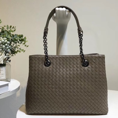 Bottega Veneta Leather Khaki Women Tote Shoulder Bag,32cm - 보테가 베네타 레더 카키 여성용 토트 숄더백 3894-7,BVB0068,32cm